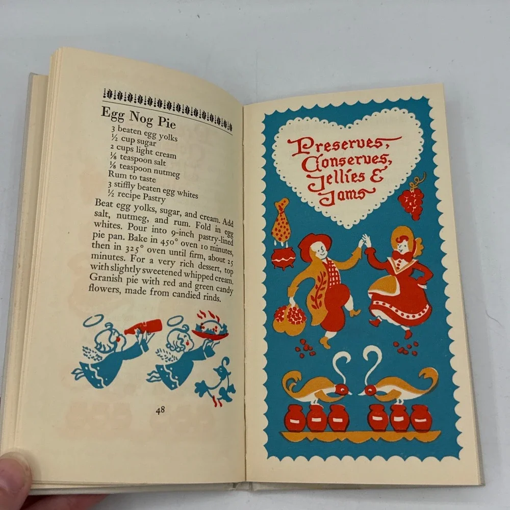 Peter Pauper Press Holiday Goodies Cookbook Blue 1952 Illustrated W/Box Vtg MCM